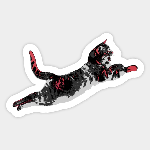 Jumping Cat Sticker by ImaginativeWild